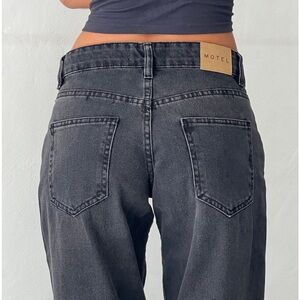 Motel Rocks Lowrise Parallel Jeans in Vintage Black